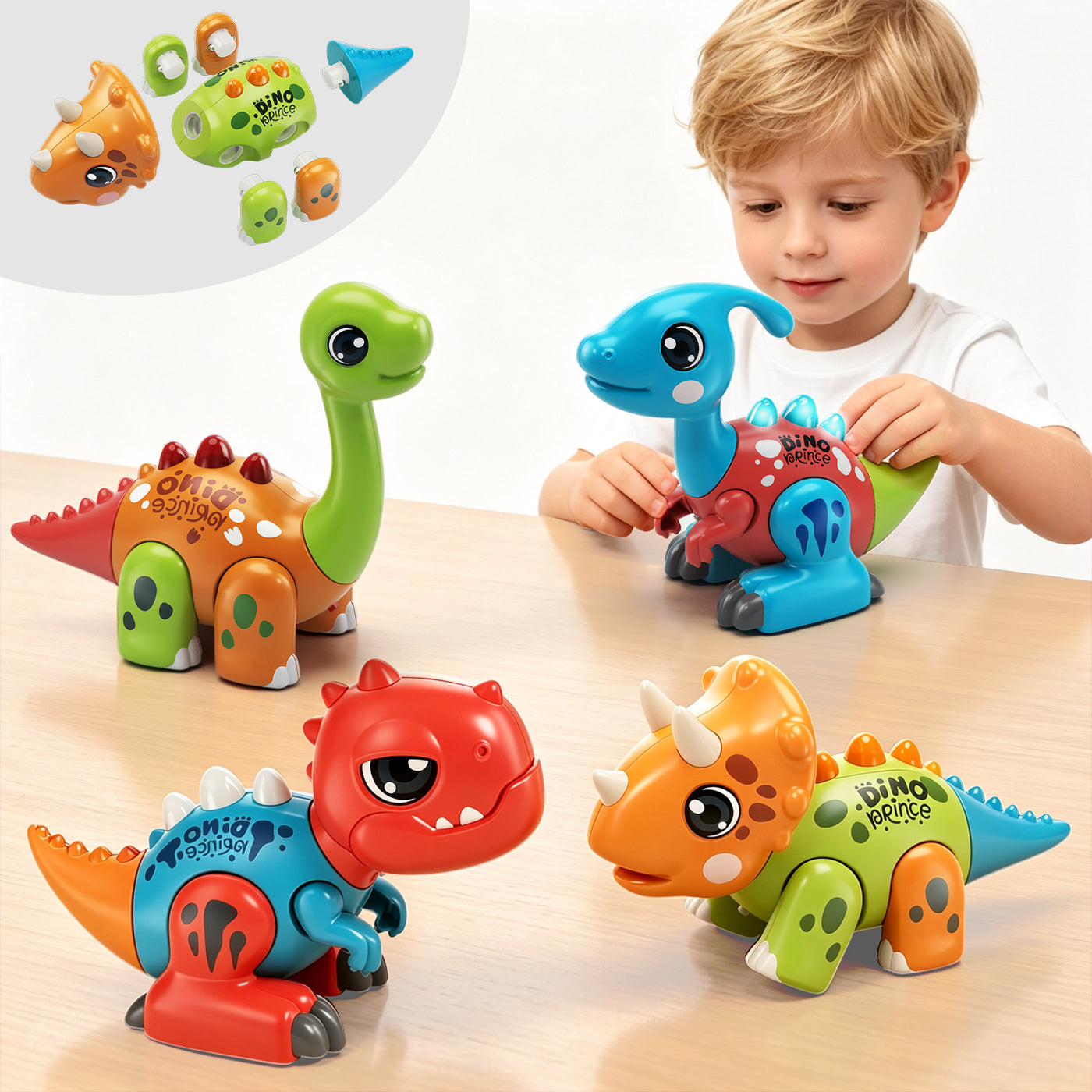 Popdoll x Dimoarch Toddler Assembly Dinosaur Toys for 1-3 Year Olds Boys Girls