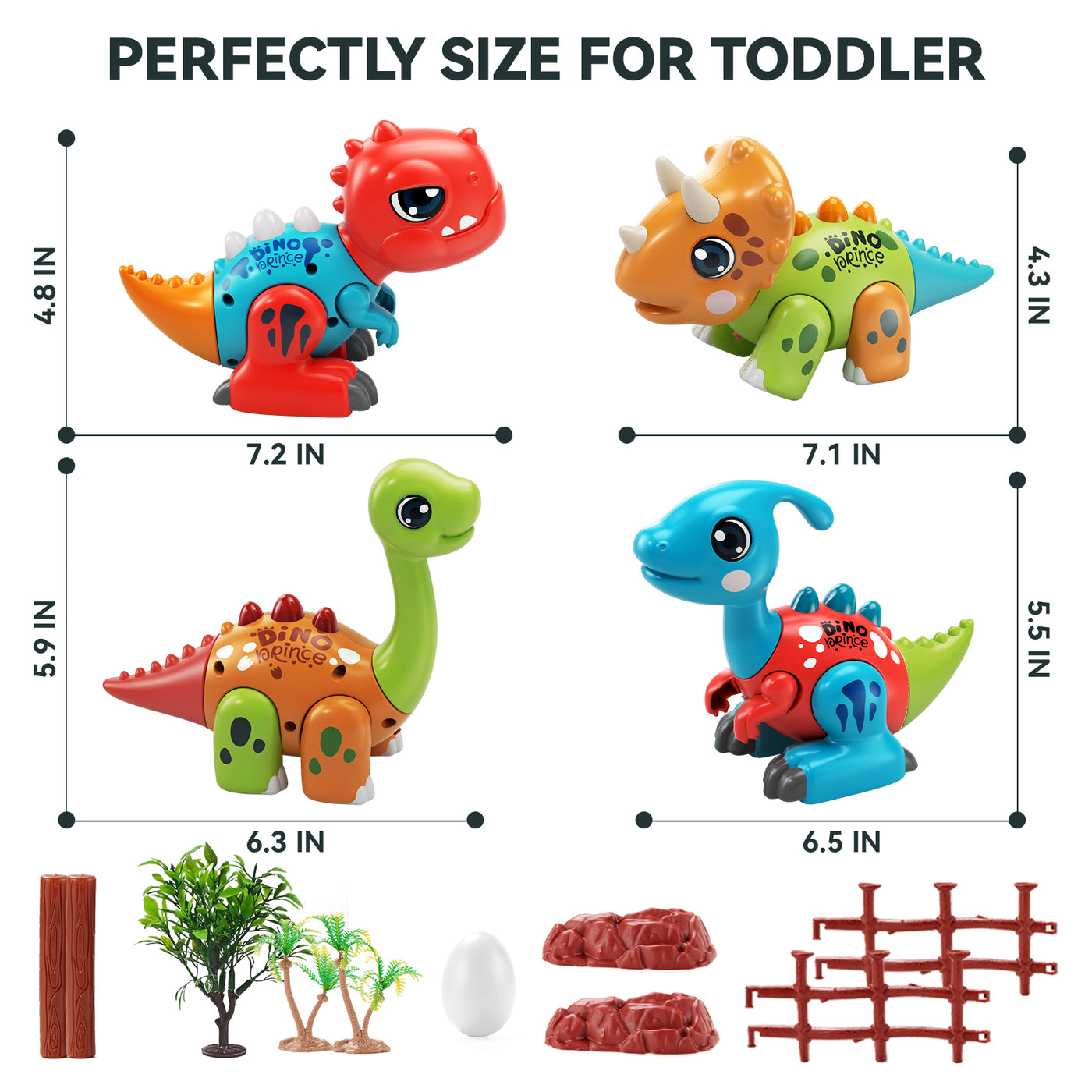 Popdoll x Dimoarch Toddler Assembly Dinosaur Toys for 1-3 Year Olds Boys Girls