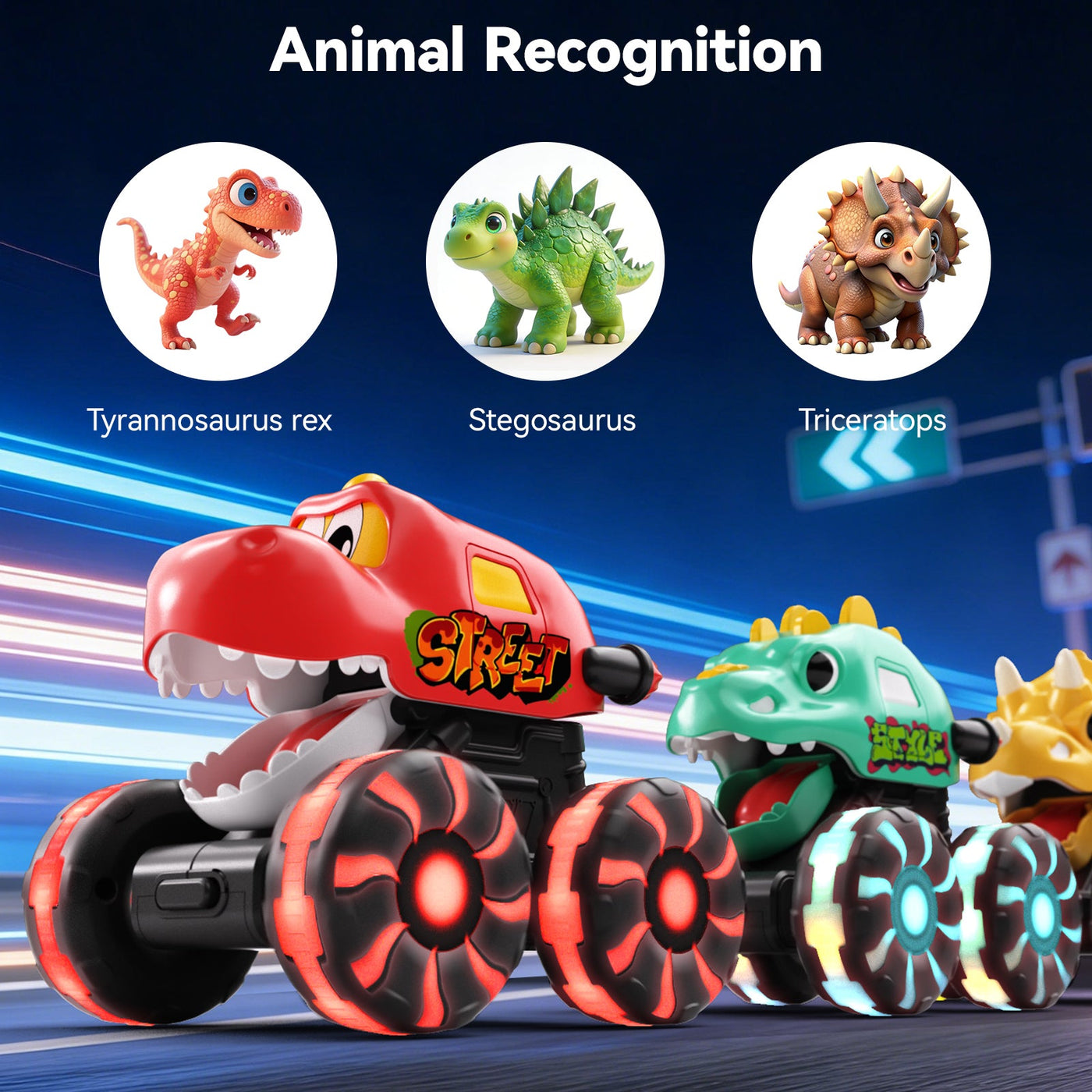 Popdoll x Dimoarch Dinosaur Monster Trucks for Toddlers