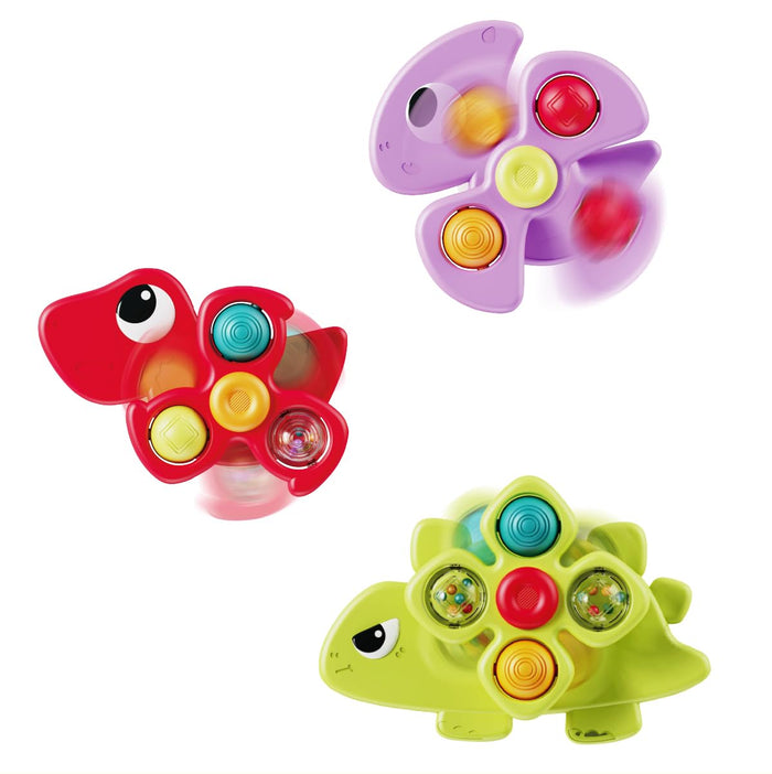 Popdoll x Dimoarch 3PCS Dinosaur Suction Cup Toys for 1-3 Year Old Boys Girls