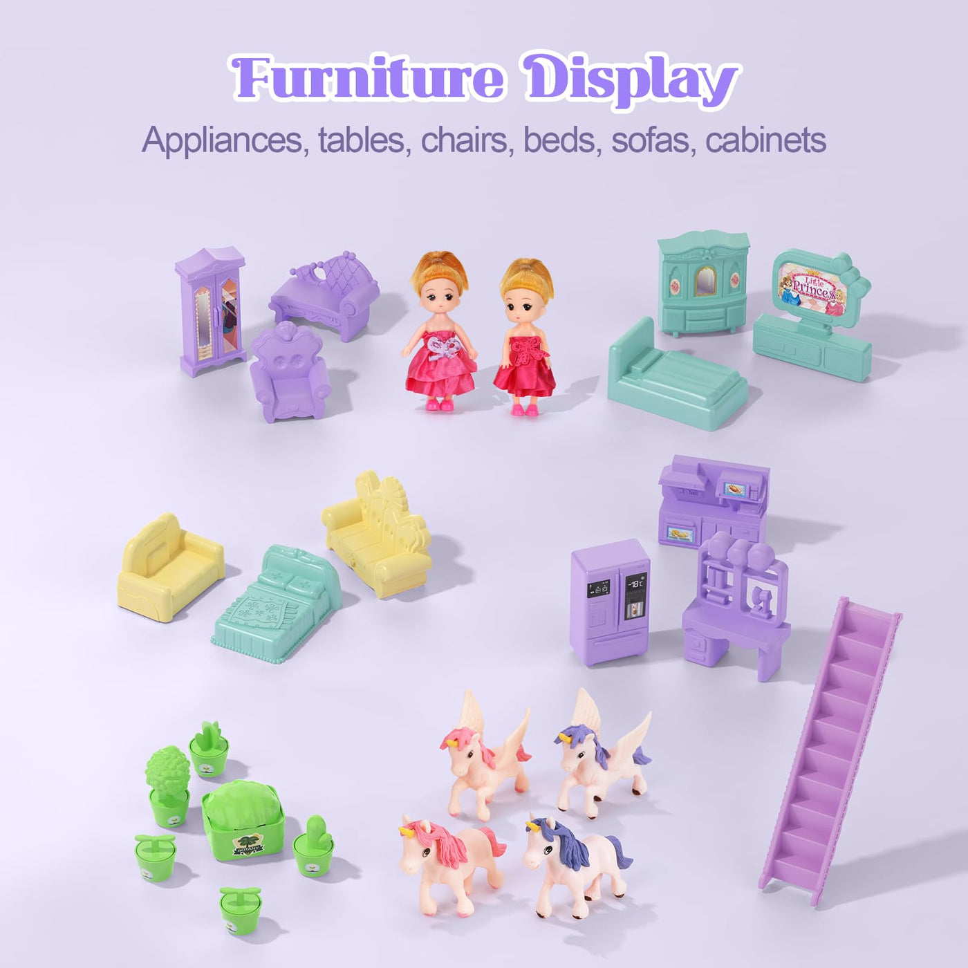 Popdoll Princess Dollhouse Set for 3 to 12 Years Old Girls