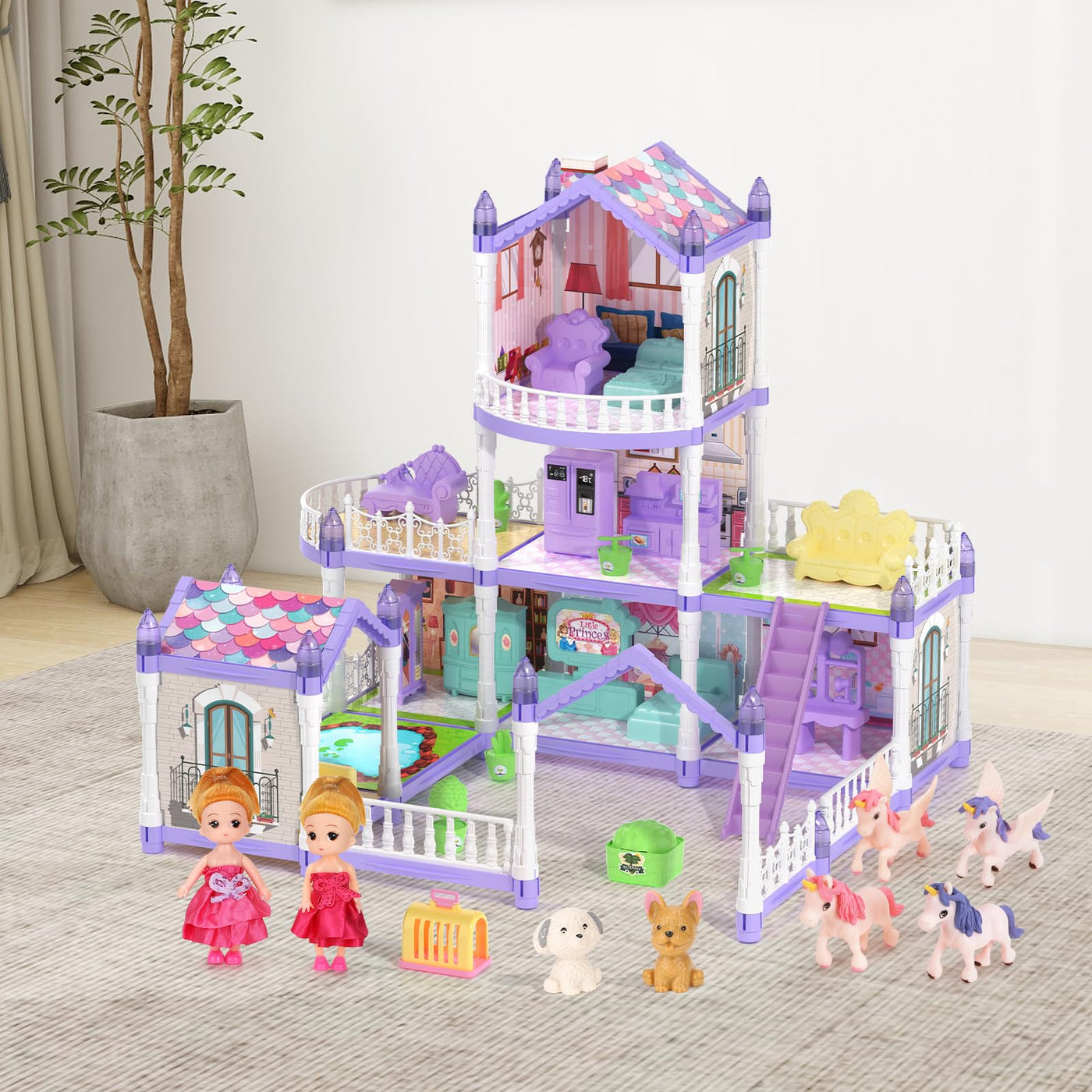 Popdoll Princess Dollhouse Set for 3 to 12 Years Old Girls