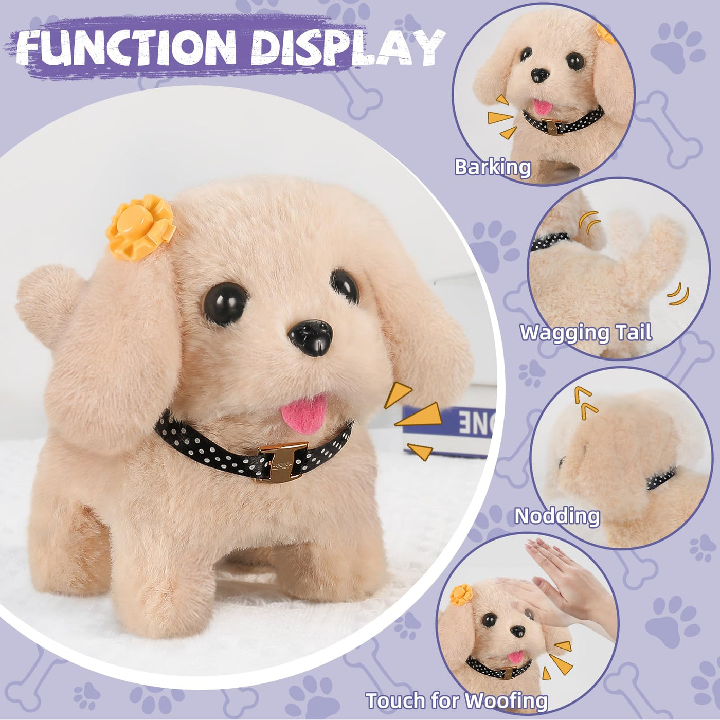 Popdoll 16 Pcs Robot Dog Toys for 3-8 Year Old Girls