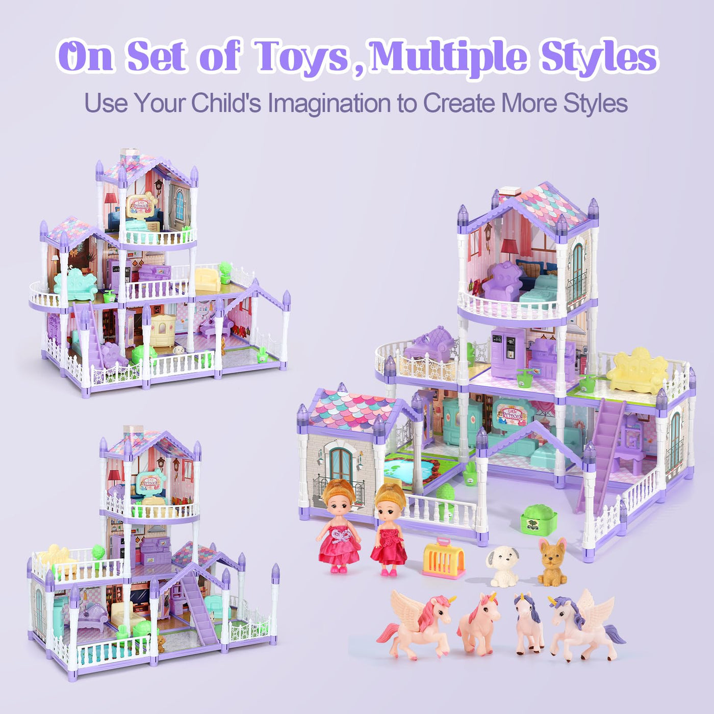 Popdoll Princess Dollhouse Set for 3 to 12 Years Old Girls
